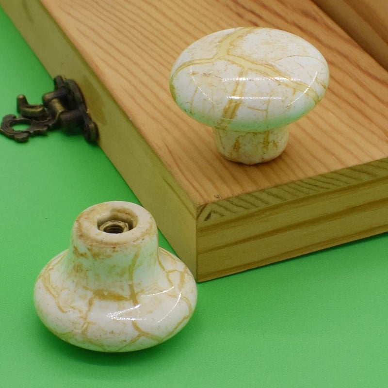 Renashed 10 Pack 1.2" Ceramic Knobs Door Handle Cabinet Drawer Marble Finish Cupboard Pull for Cupboards, Wardrobe, Drawer, Dresser, Chest - Image 5